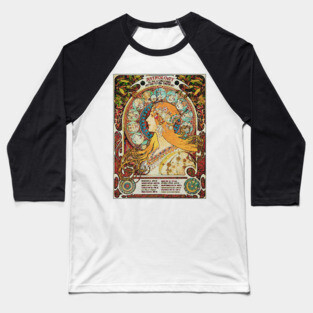 Vintage Gypsy Astrology Poster | Alphonse Mucha Baseball T-Shirt