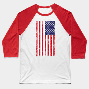 American Flag Distressed Baseball T-Shirt