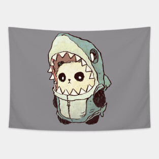 Panda Shark Tapestry