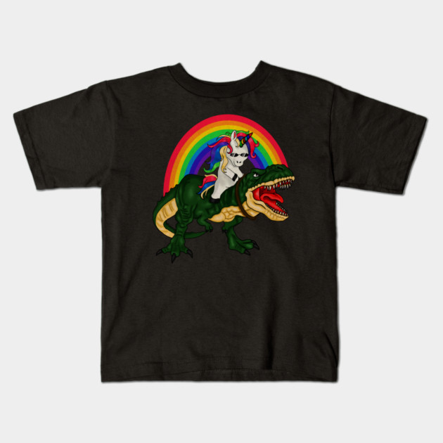 T Rex Unicorn Lover, Unicorn dinosaur Kids T-Shirt by logiamerch