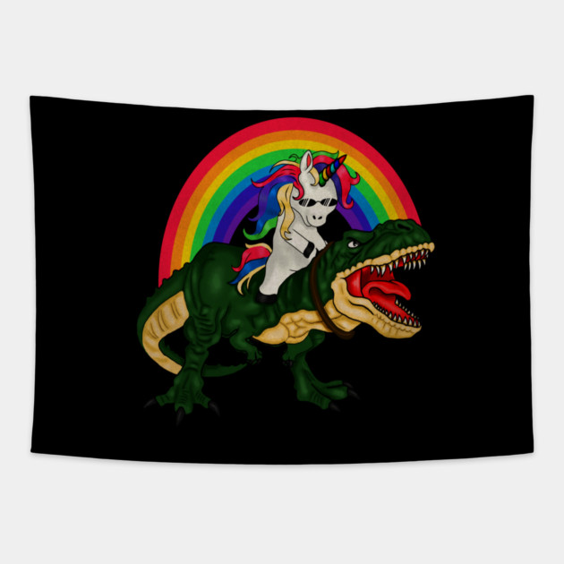 T Rex Unicorn Lover, Unicorn dinosaur Tapestry by logiamerch