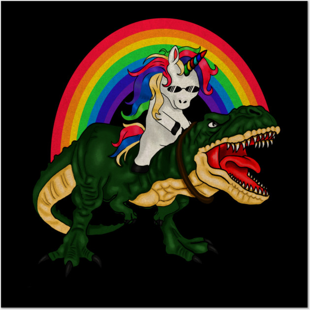 T Rex Unicorn Lover, Unicorn dinosaur Wall Art by logiamerch