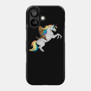 Funny Cat riding Unicorn, Love Unicorns Phone Case