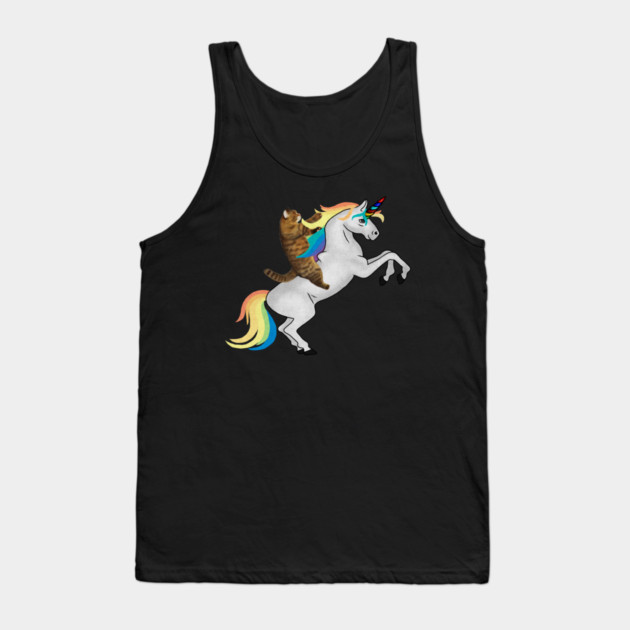 Funny Cat riding Unicorn, Love Unicorns Tank Top by logiamerch