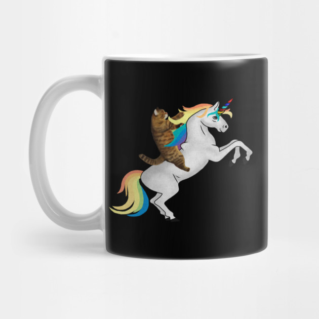 Funny Cat riding Unicorn, Love Unicorns by logiamerch