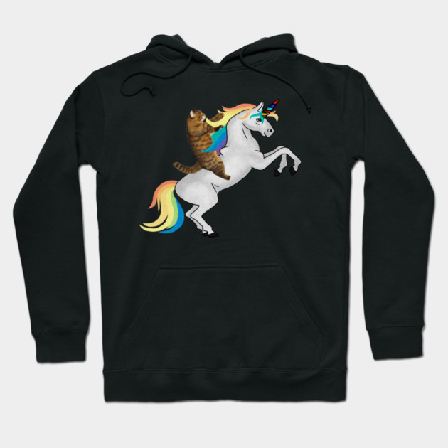 Funny Cat riding Unicorn, Love Unicorns Hoodie by logiamerch