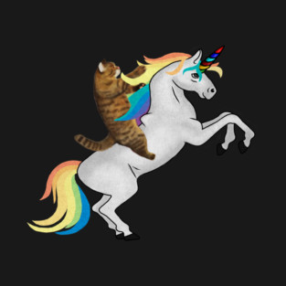 Funny Cat riding Unicorn, Love Unicorns T-Shirt
