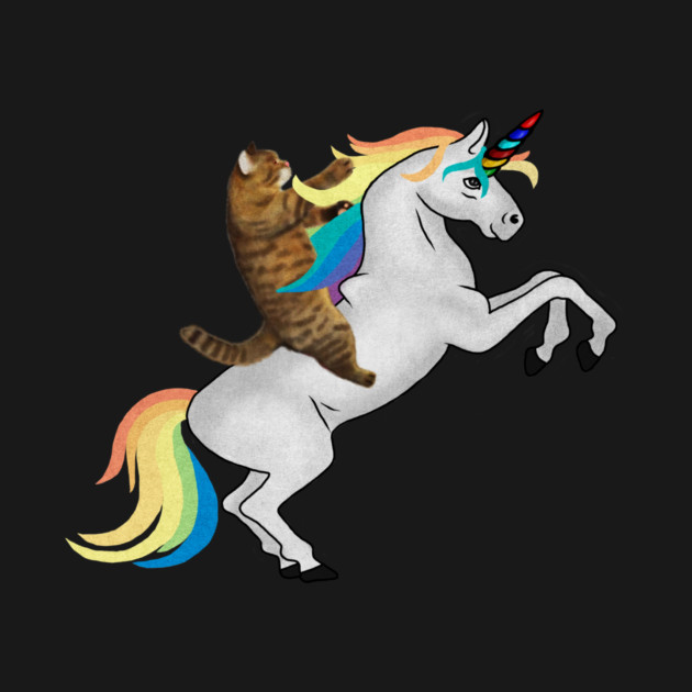 Funny Cat riding Unicorn, Love Unicorns by logiamerch