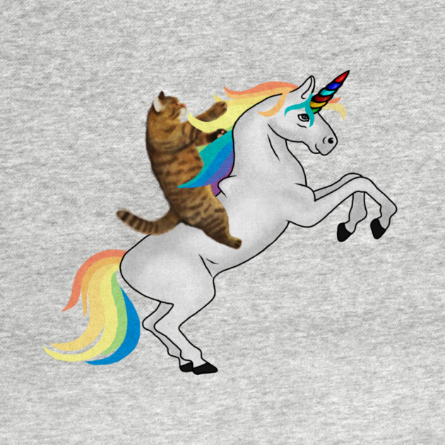 Funny Cat riding Unicorn, Love Unicorns by logiamerch