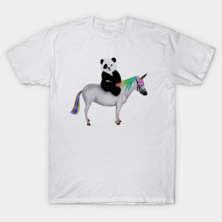 Cute Panda riding Unicorn, Birthday Girl, Women T-Shirt