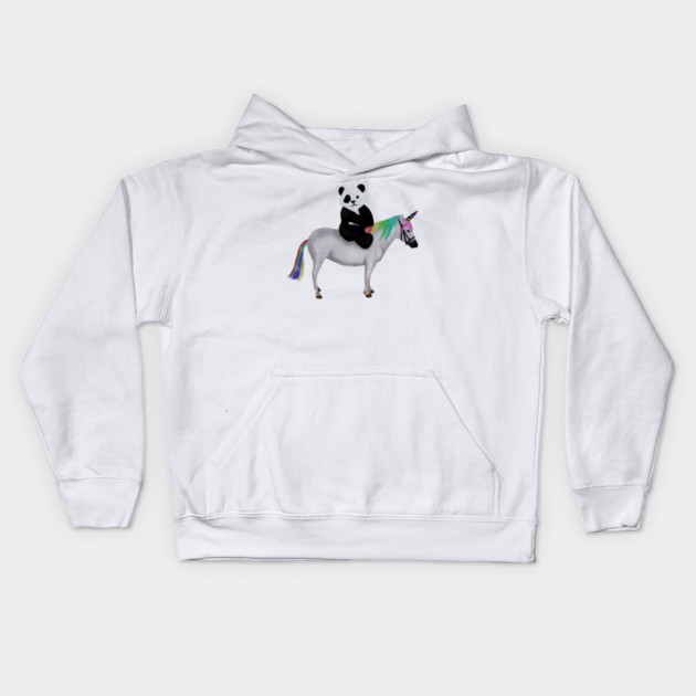 Cute Panda riding Unicorn, Birthday Girl, Women Kids Hoodie by logiamerch
