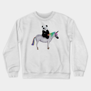 Cute Panda riding Unicorn, Birthday Girl, Women Crewneck Sweatshirt
