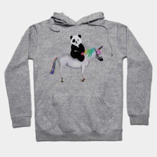 Cute Panda riding Unicorn, Birthday Girl, Women Hoodie
