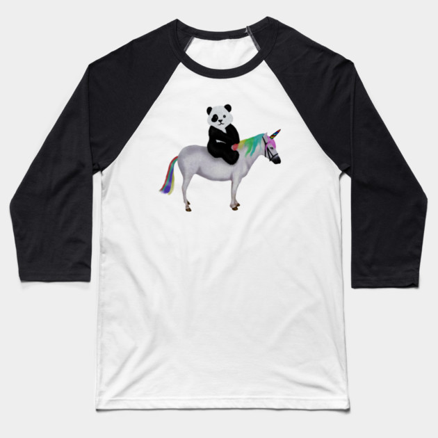 Cute Panda riding Unicorn, Birthday Girl, Women Baseball T-Shirt by logiamerch