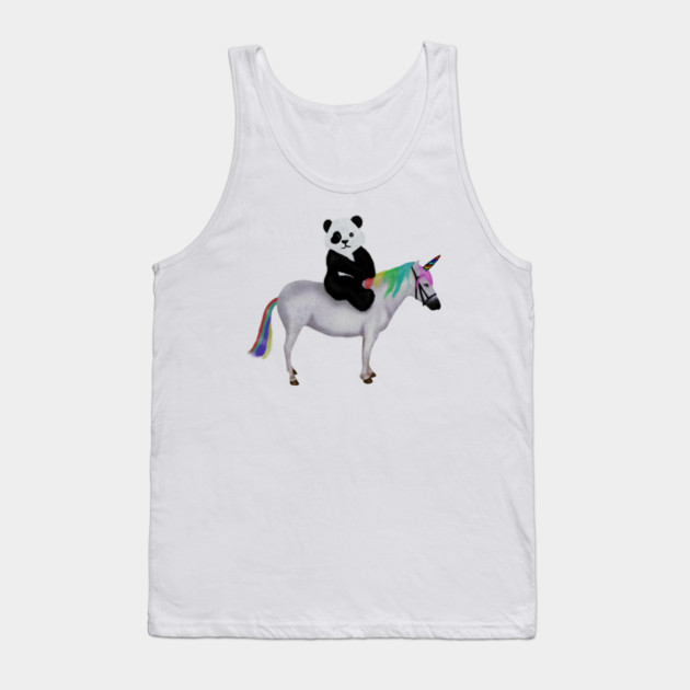 Cute Panda riding Unicorn, Birthday Girl, Women Tank Top by logiamerch