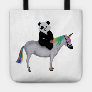 Cute Panda riding Unicorn, Birthday Girl, Women Tote