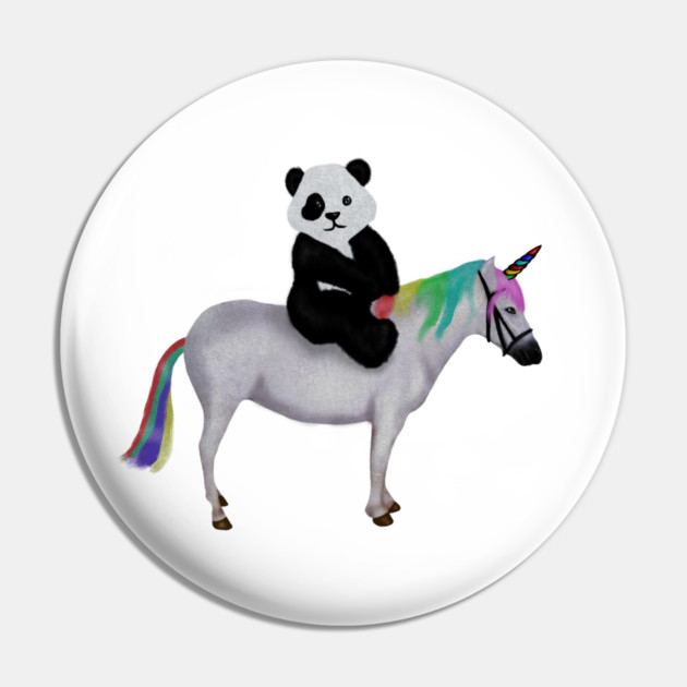 Cute Panda riding Unicorn, Birthday Girl, Women Pin by logiamerch