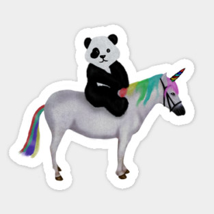 Cute Panda riding Unicorn, Birthday Girl, Women Sticker