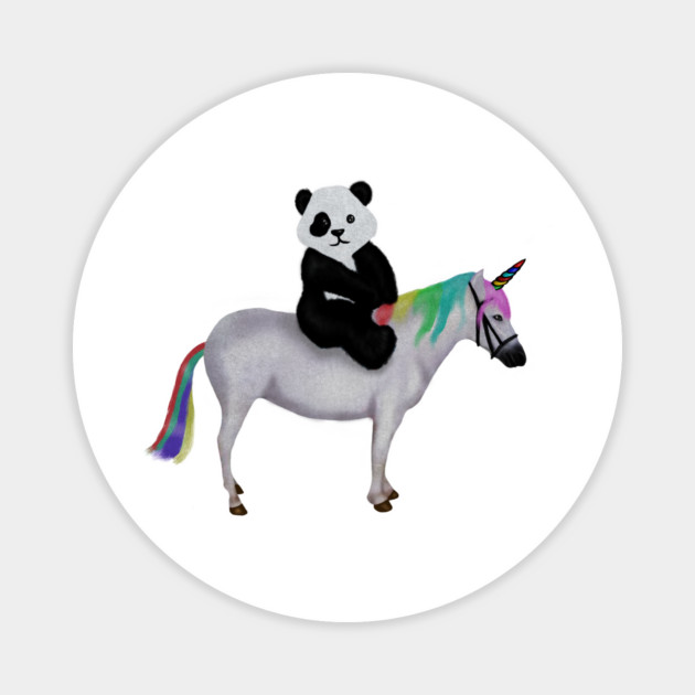 Cute Panda riding Unicorn, Birthday Girl, Women Magnet by logiamerch