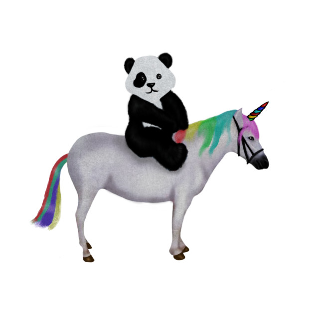 Cute Panda riding Unicorn, Birthday Girl, Women by logiamerch