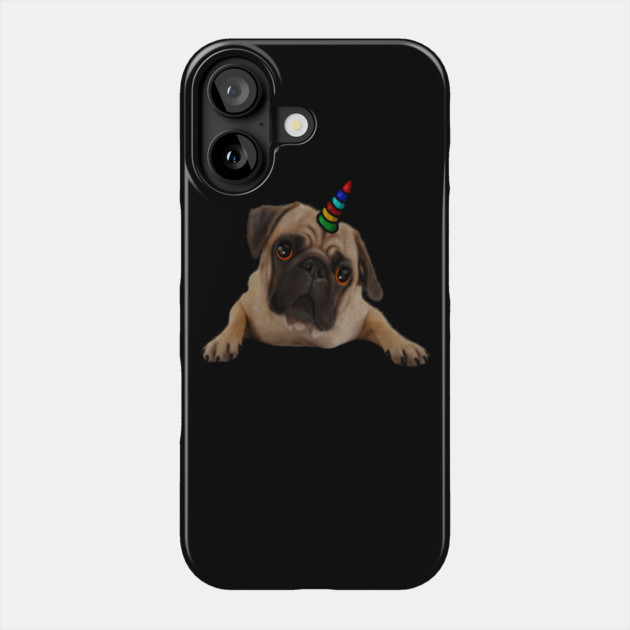 Cute Pug Dog Unicorn Phone Case by logiamerch