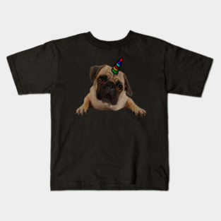 Cute Pug Dog Unicorn Kids T-Shirt