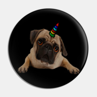 Cute Pug Dog Unicorn Pin