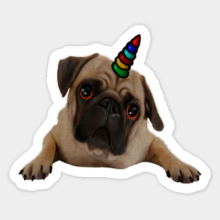 Cute Pug Dog Unicorn Sticker