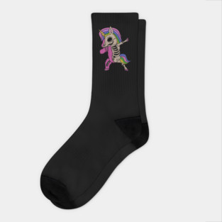 Unicorn Dabbing Skull Zombie Halloween Socks