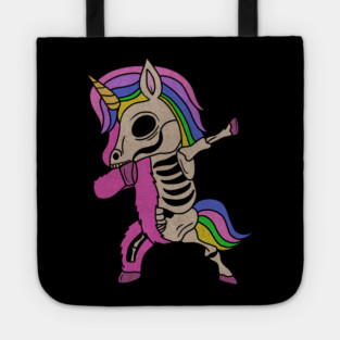 Unicorn Dabbing Skull Zombie Halloween Tote