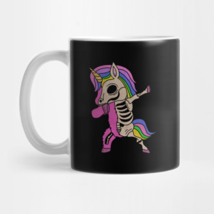 Unicorn Dabbing Skull Zombie Halloween Mug
