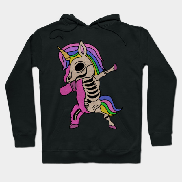 Unicorn Dabbing Skull Zombie Halloween Hoodie by logiamerch