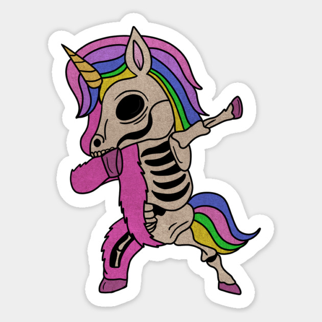 Unicorn Dabbing Skull Zombie Halloween Magnet by logiamerch