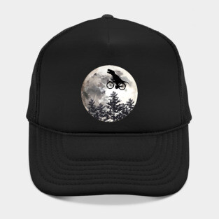 Dinosaur lover cyclist on the moon in forest Hat