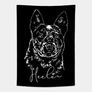 Funny Blue Heeler lover dog portrait Tapestry