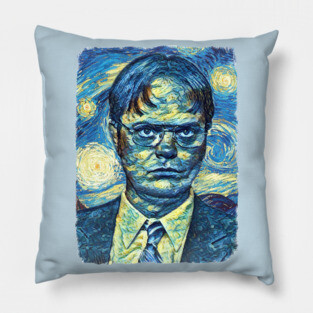 Dwight Schrute Van Gogh Style Pillow