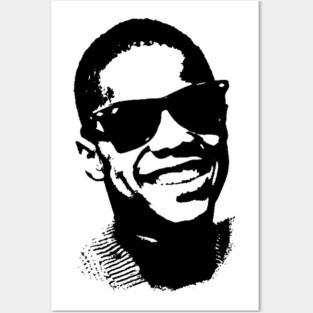 Stevie Wonder Portrait black white Posters and Art