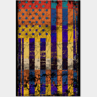 Retro American Flag Posters and Art