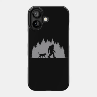 Bigfoot Forest Dog Walker for Animal Lovers Phone Case