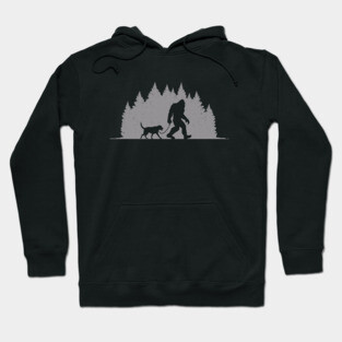 Bigfoot Forest Dog Walker for Animal Lovers Hoodie