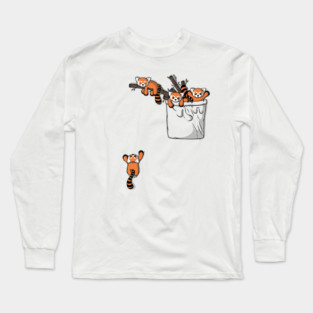 Pocket Red Panda Bears Long Sleeve T-Shirt