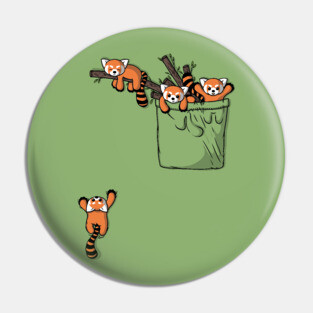 Pocket Red Panda Bears Pin