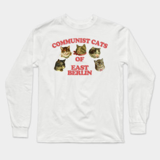 Communist Cats Of East Berlin //// Retro Style Cat Lover Gift! Long Sleeve T-Shirt