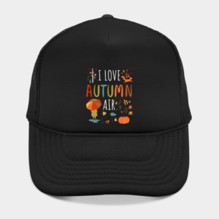 I Love Autumn Air Leaves Design Hat
