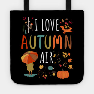 I Love Autumn Air Leaves Design Tote