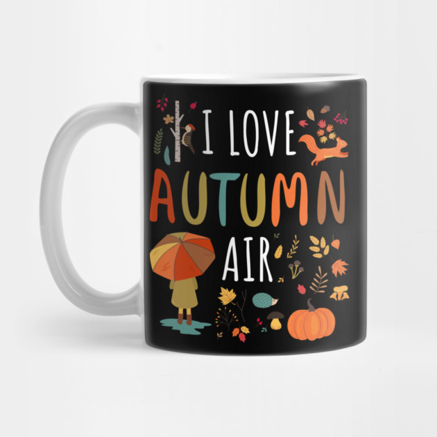 I Love Autumn Air Leaves Design by creative