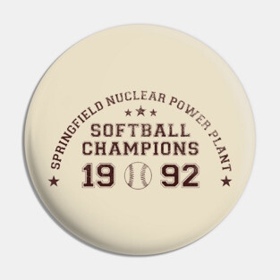 Springfield Nuclear Power Plant Softball Champs (Color) Pin