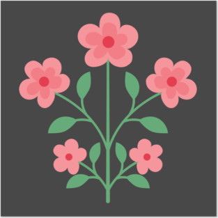 Cut Cartoon Flower Posters and Art