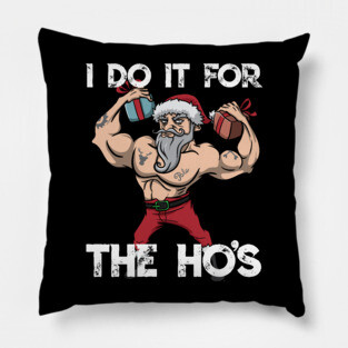 Workout Lifting Lifter Santa Claus Gym Christmas Fitness Pillow