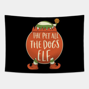 Pet All Dogs Elf Family Christmas Costume Outfits Pajamas Tapestry